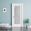 Codel Doors 32" x 80" x 1-3/8" Primed 1-Lite with Rain Tempered Glass Interior French 4-9/16" RH Prehung Door 2868pri1501RAITRH154916